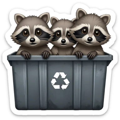 Raccoons in a dumpster sticker