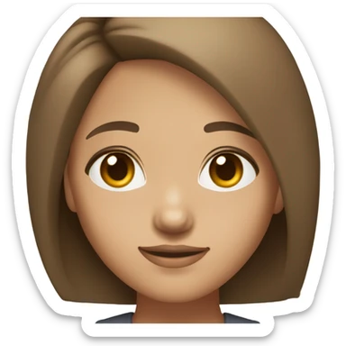 girl with brown bob hair and beautiful styling light skin tone brown eyes sticker