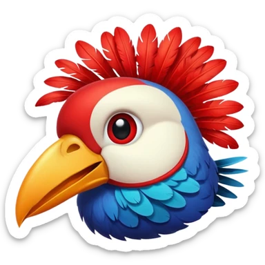 A bird carrying a red flower in its mouse  sticker