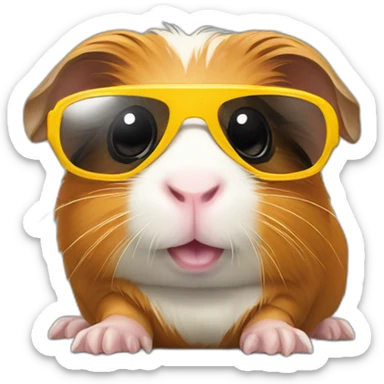 Guinea pig with a zonnenbril sticker