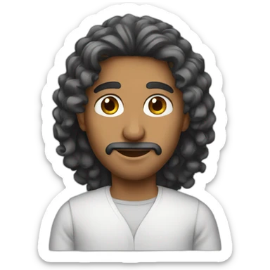 Arab with long curly hair sticker