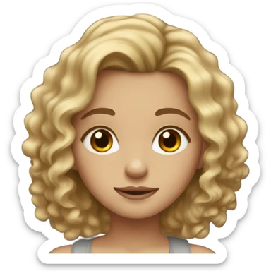 dark blonde girl with wavy hair and hazel eyes sticker
