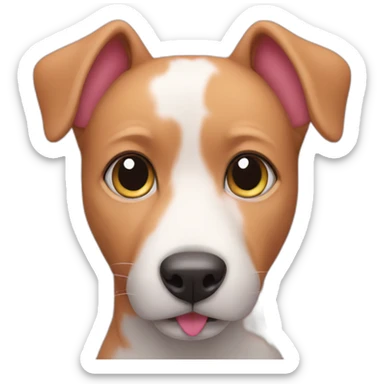 A dog with a pink cat  sticker