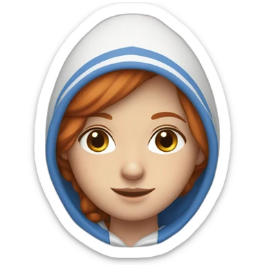 Israeli redhead girl in blue and white hoodie sticker
