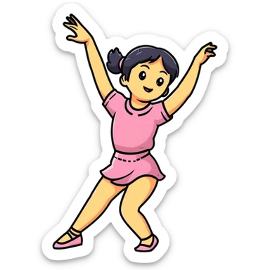 girl dancer moving to music sticker
