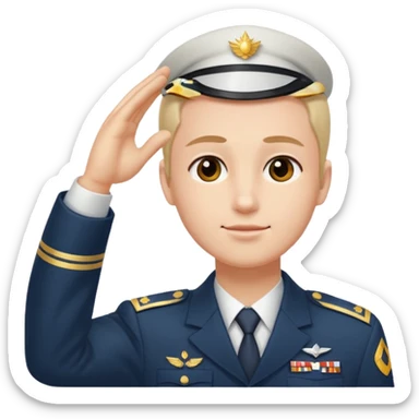 right arm on forehead saluting sticker