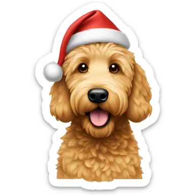 Golden doodle Christmas hat  sticker