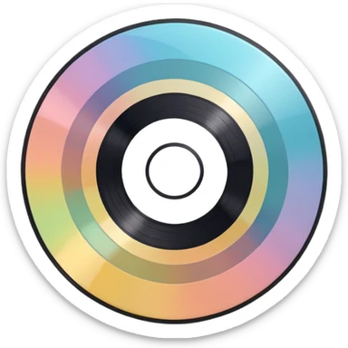vinyl record, pastel colours  sticker
