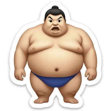 fat sumo wrestler asian sticker