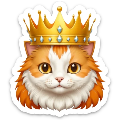 cat with crown  sticker