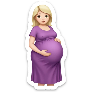 heavily pregnant woman with very very large overdue  belly sticker