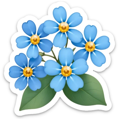 light blue Forget-me-nots sticker