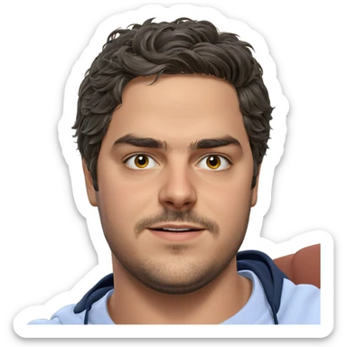 portrait of a young man sticker