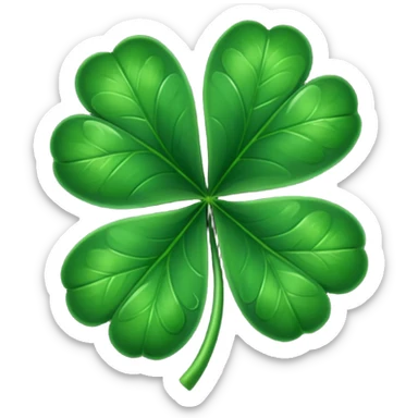 Five leaf clover black sticker