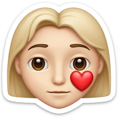 Half funny face and half heart sticker