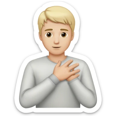 a blonde man put his hand left to his chest sticker