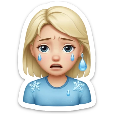  frozen distraught iOS emoji generic round crying girl sticker