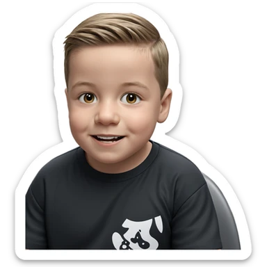 boy in black shirt smiling sticker