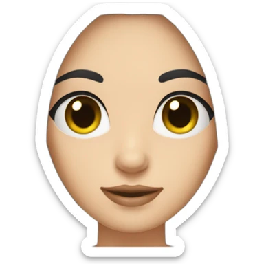 Fair skinned pretty woman with straight black hair sticker