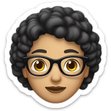 Mixed-race-couple-with-dark-hair-woman-with-glasses sticker