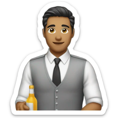 Bartender delivering drink sticker