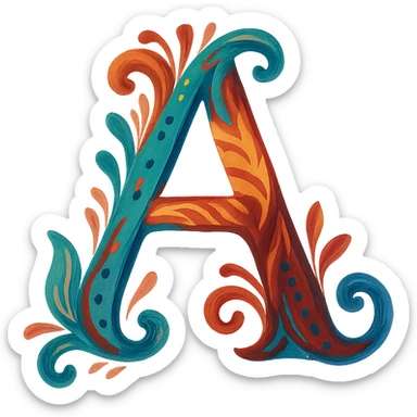 the letter A, creative style, visually distinct, no background sticker