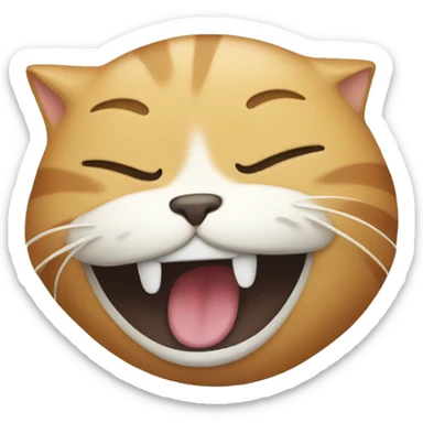cat laughing sticker
