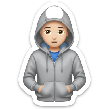 a Hoodie with silver zipper sticker