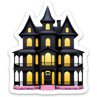 Barbie’s and Batman’s 6 story tall haunted dream house with complete wrap-around porch  sticker