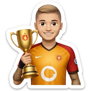 galatasaray jersey mauro icardi lifting UCL cup sticker