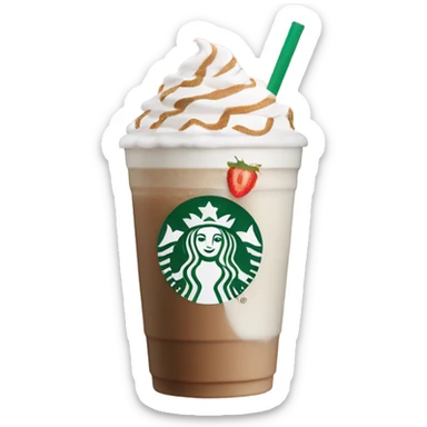Starbucks white mocha with strawberry cold foam sticker
