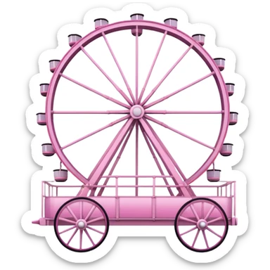 mix light pink dark pink and white girly theme park Ferris wheel sticker