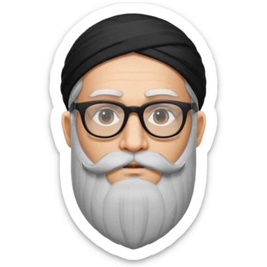 A kashmiri  criminal daku whose white face is somewhat triangular and  wears specs sticker