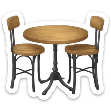 french bistro table and chair sticker