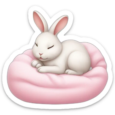 baby rabbit sleeping with heart sticker