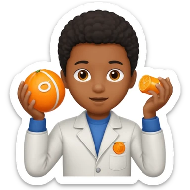 black kid playing orange formula 1 toy sticker