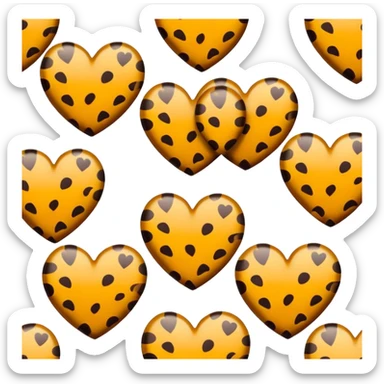Cheetah print hearts sticker