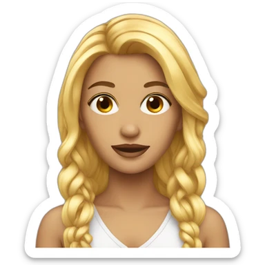 Femme 2 longues tresses sticker