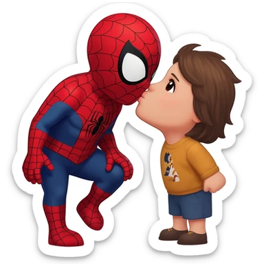 Spider mans kiss sticker