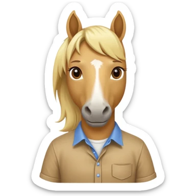 blonde horse with shirt  sticker
