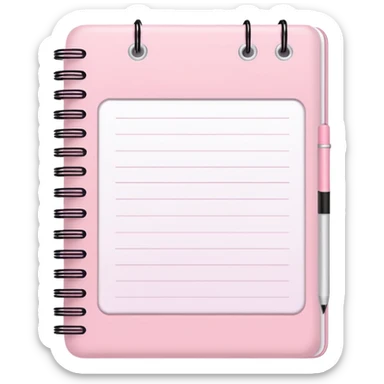 cute pastel pink to-do notebook sticker