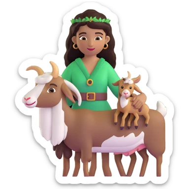 Esmeralda with her pet goat Djali sticker