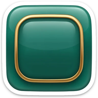 Blank dark Jade and gold style rounded square icon button sticker