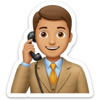man talking on the phone sticker