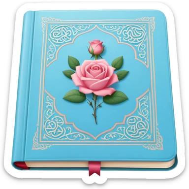 Light blue Quran with rose  sticker