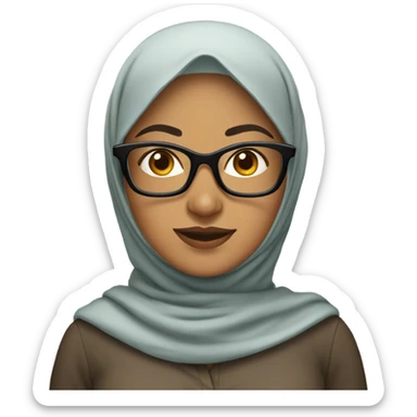 indian hijabi with glasses sticker