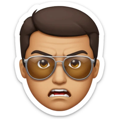 Angry face with sun glasses sticker