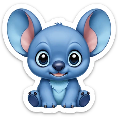 Stitch from Lilo and Stitch, blue alien with big ears sticker