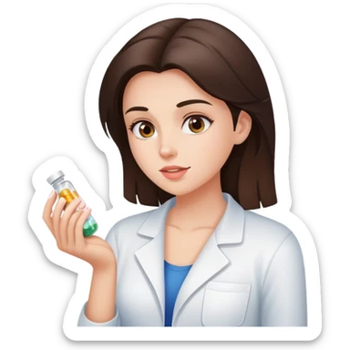 Beautiful fit brunette girl taking pills  sticker