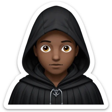 A dark shadowy figure wearing a hooded cloak sticker